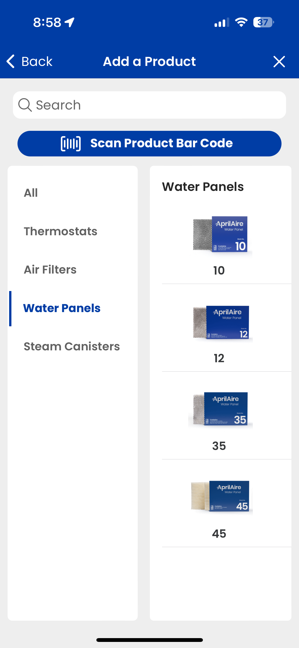 AprilAire App Guide   Add a Product 2