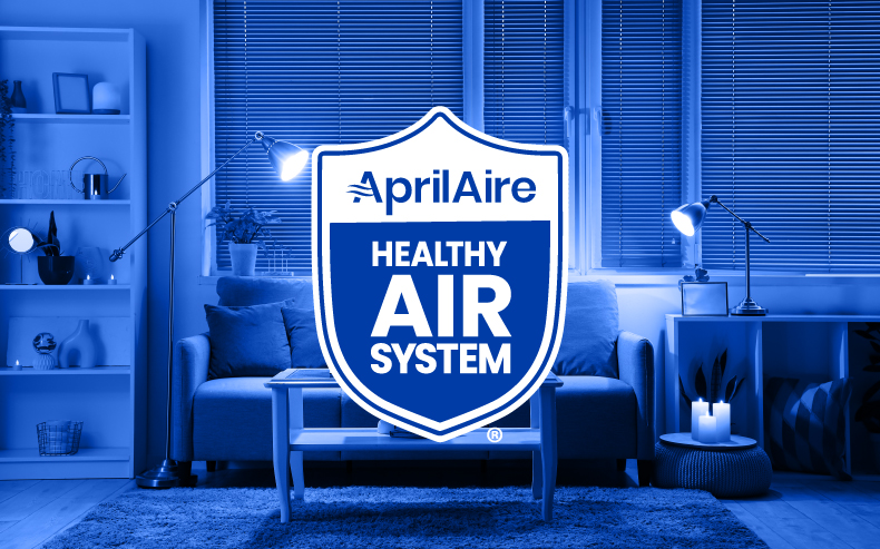 room with AprilAire logo over