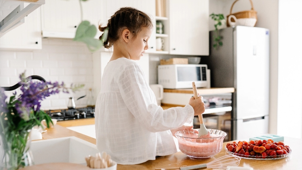 Child Baking at Home