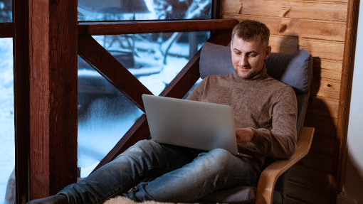 Man Relaxing at Home